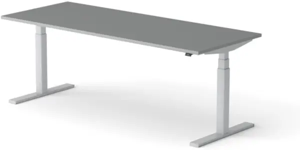 Elektrisch hvst. Schreibtisch, HxBxT 640-1300x2000x800mm, Platte dunkelgrau