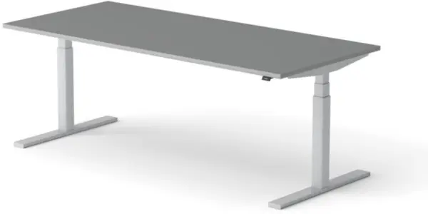 Elektrisch hvst. Schreibtisch, HxBxT 640-1300x2000x900mm, Platte dunkelgrau