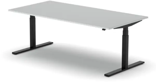 Elektrisch hvst. Schreibtisch, HxBxT 640-1300x2000x1000mm, Platte weiß