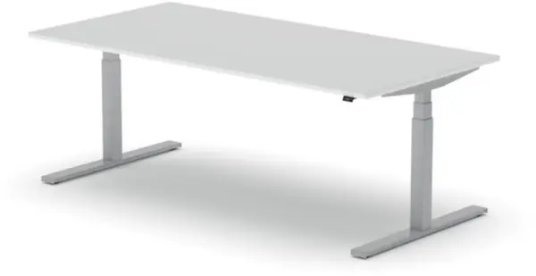 Elektrisch hvst. Schreibtisch, HxBxT 640-1300x2000x1000mm, Platte weiß