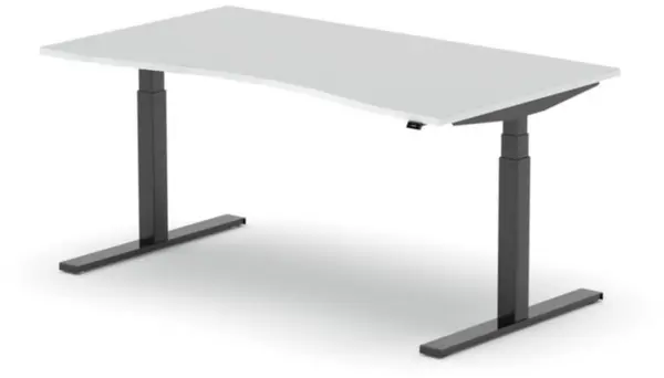 Elektrisch hvst. Schreibtisch, HxBxT 640-1300x1600x900/800mm, Platte weiß