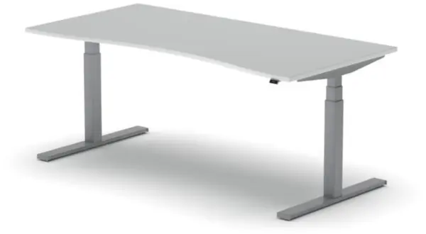 Elektrisch hvst. Schreibtisch, HxBxT 640-1300x1800x900/800mm, Platte weiß