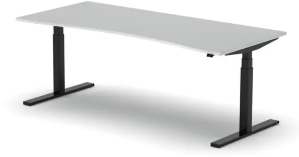 Elektrisch hvst. Schreibtisch, HxBxT 640-1300x2000x900/800mm, Platte weiß