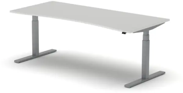Elektrisch hvst. Schreibtisch, HxBxT 640-1300x2000x900/800mm, Platte weiß