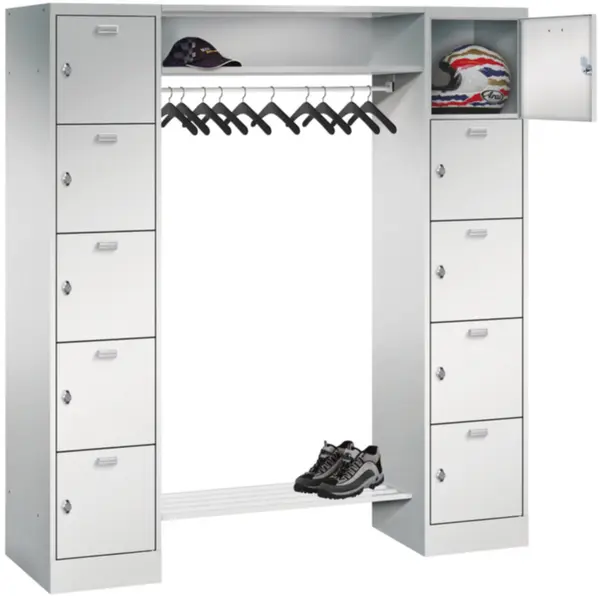 Personal-Garderobe,HxBxT 1950x 1700x500mm,2x5 Fächer,Abteil B 400mm