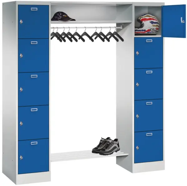 Personal-Garderobe,HxBxT 1950x 1700x500mm,2x5 Fächer,Abteil B 400mm