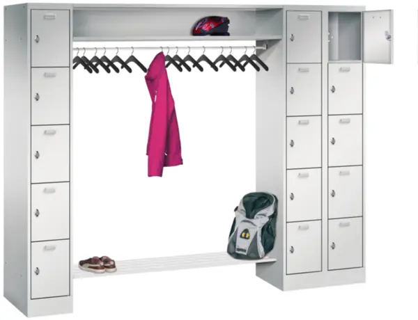 Personal-Garderobe,HxBxT 1950x 2250x500mm,3x5 Fächer,Abteil B 300mm