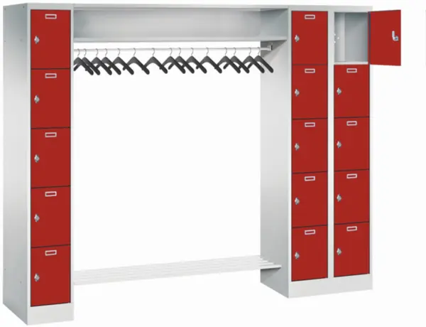 Personal-Garderobe,HxBxT 1950x 2250x500mm,3x5 Fächer,Abteil B 300mm