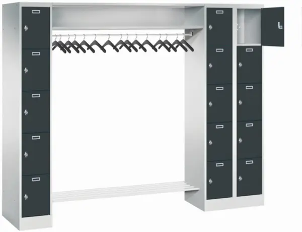 Personal-Garderobe,HxBxT 1950x 2250x500mm,3x5 Fächer,Abteil B 300mm