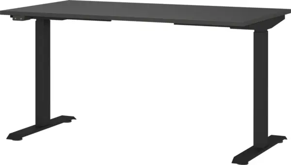 Elektrisch hvst. Schreibtisch, HxBxT 720-1180x1400x800mm, Platte graphit,T-Fuß schwarz