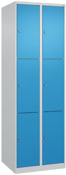 Schließfachschrank,HxBxT 1850x 600x500mm,2x3 Fächer,Zyl.- Schl.,bodenstehend