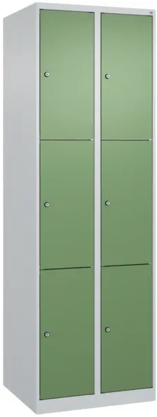 Schließfachschrank,HxBxT 1850x 600x500mm,2x3 Fächer,Zyl.- Schl.,bodenstehend