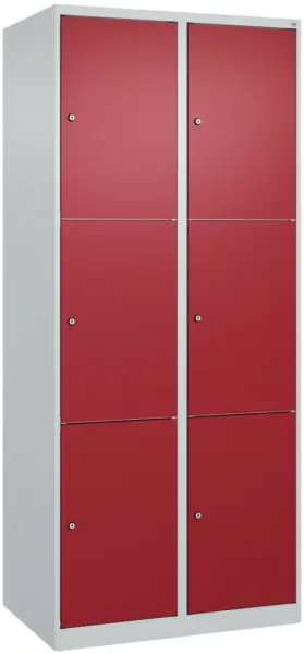 Schließfachschrank,HxBxT 1850x 800x500mm,2x3 Fächer,Zyl.- Schl.,bodenstehend