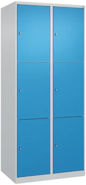 Schließfachschrank,HxBxT 1850x 800x500mm,2x3 Fächer,Zyl.- Schl.,bodenstehend