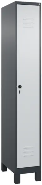 Schwarz-Weiß-Spind,HxBxT 1950x 300x500mm,1 Abt.,Abt. B 300mm, Mitteltrennwand