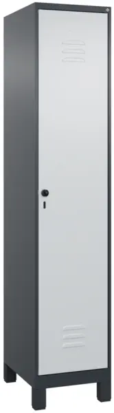 Schwarz-Weiß-Spind,HxBxT 1950x 400x500mm,1 Abt.,Abt. B 400mm, Mitteltrennwand