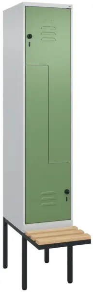 Z-Garderobenschrank,HxBxT 2120x400x815mm,2 Abt.,Abt. B 400mm,Drehriegelschloss