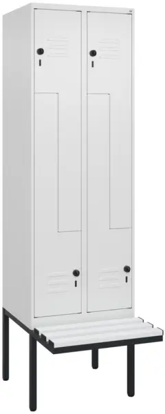 Z-Garderobenschrank,HxBxT 2120x600x815mm,2 Abt.,Abt. B 300mm,Drehriegelschloss