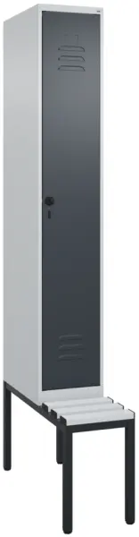 Schwarz-Weiß-Spind,HxBxT 2120x 300x815mm,1 Abt.,Abt. B 300mm, Mitteltrennwand