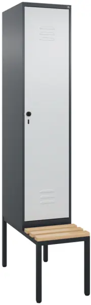 Schwarz-Weiß-Spind,HxBxT 2120x 400x815mm,1 Abt.,Abt. B 400mm, Mitteltrennwand