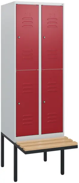 Doppelstöckiger Sitzbankschrank,HxBxT 1950x 600x815mm,2x2 Abt.