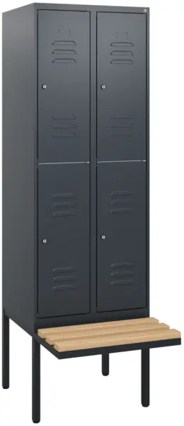 Doppelstöckiger Sitzbankschrank,HxBxT 1950x 600x815mm,2x2 Abt.