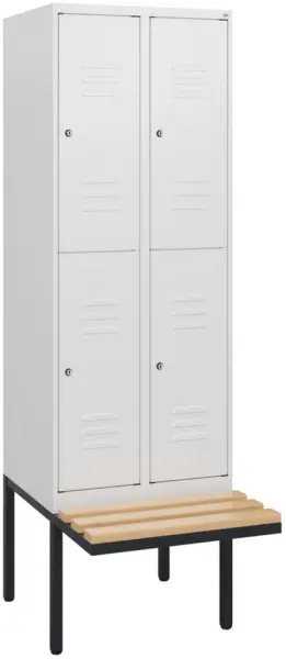 Doppelstöckiger Sitzbankschrank,HxBxT 1950x 600x815mm,2x2 Abt.