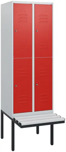 Doppelstöckiger Sitzbankschrank,HxBxT 1950x 600x815mm,2x2 Abt.