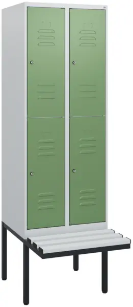 Doppelstöckiger Sitzbankschrank,HxBxT 1950x 600x815mm,2x2 Abt.