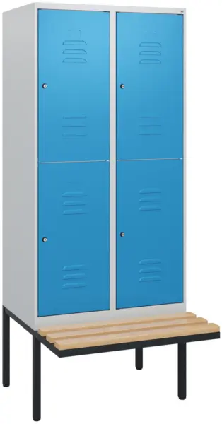 Doppelstöckiger Sitzbankschrank,HxBxT 1950x 800x815mm,2x2 Abt.