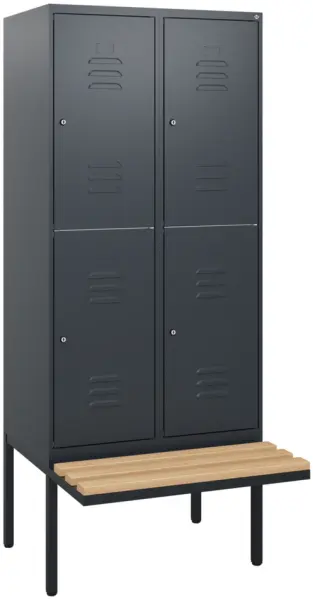 Doppelstöckiger Sitzbankschrank,HxBxT 1950x 800x815mm,2x2 Abt.