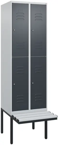 Doppelstöckiger Sitzbankschrank,HxBxT 2120x 600x815mm,2x2 Abt.