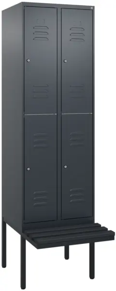 Doppelstöckiger Sitzbankschrank,HxBxT 2120x 600x815mm,2x2 Abt.