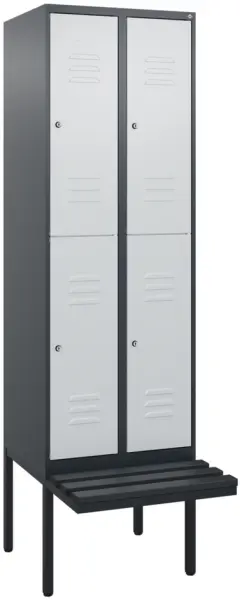 Doppelstöckiger Sitzbankschrank,HxBxT 2120x 600x815mm,2x2 Abt.