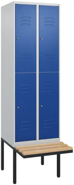 Doppelstöckiger Sitzbankschrank,HxBxT 2120x 600x815mm,2x2 Abt.