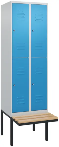 Doppelstöckiger Sitzbankschrank,HxBxT 2120x 600x815mm,2x2 Abt.