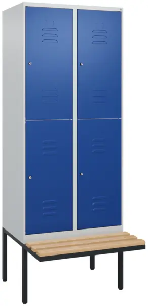 Doppelstöckiger Sitzbankschrank,HxBxT 2120x 800x815mm,2x2 Abt.