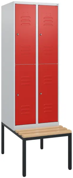 Doppelstöckiger Sitzbankschrank,HxBxT 1950x 600x815mm,2x2 Abt.