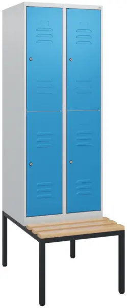 Doppelstöckiger Sitzbankschrank,HxBxT 1950x 600x815mm,2x2 Abt.