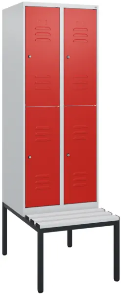 Doppelstöckiger Sitzbankschrank,HxBxT 1950x 600x815mm,2x2 Abt.