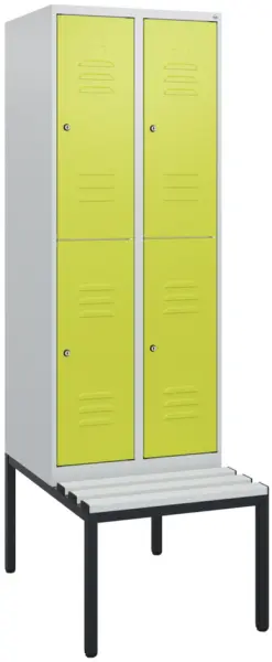 Doppelstöckiger Sitzbankschrank,HxBxT 1950x 600x815mm,2x2 Abt.