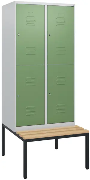 Doppelstöckiger Sitzbankschrank,HxBxT 1950x 800x815mm,2x2 Abt.