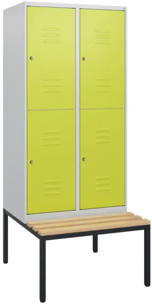 Doppelstöckiger Sitzbankschrank,HxBxT 1950x 800x815mm,2x2 Abt.