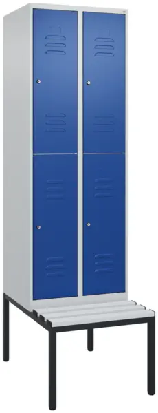 Doppelstöckiger Sitzbankschrank,HxBxT 2120x 600x815mm,2x2 Abt.