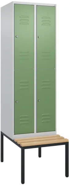 Doppelstöckiger Sitzbankschrank,HxBxT 2120x 600x815mm,2x2 Abt.