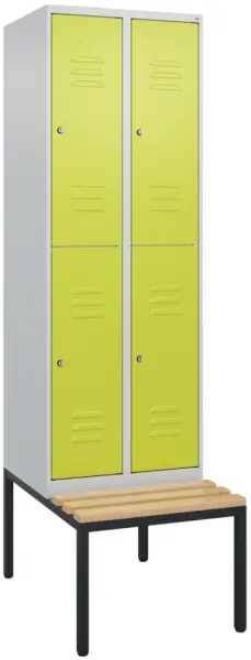 Doppelstöckiger Sitzbankschrank,HxBxT 2120x 600x815mm,2x2 Abt.