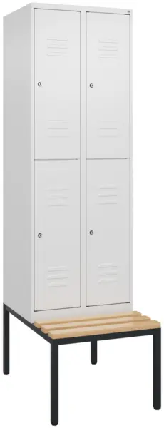 Doppelstöckiger Sitzbankschrank,HxBxT 2120x 600x815mm,2x2 Abt.