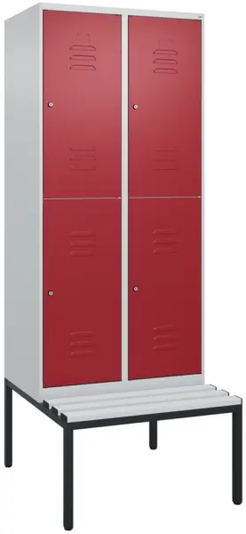 Doppelstöckiger Sitzbankschrank,HxBxT 2120x 800x815mm,2x2 Abt.