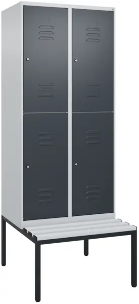 Doppelstöckiger Sitzbankschrank,HxBxT 2120x 800x815mm,2x2 Abt.