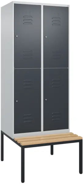 Doppelstöckiger Sitzbankschrank,HxBxT 2120x 800x815mm,2x2 Abt.